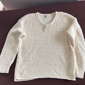 Madewell Cream Textured Crew Neck Sweater